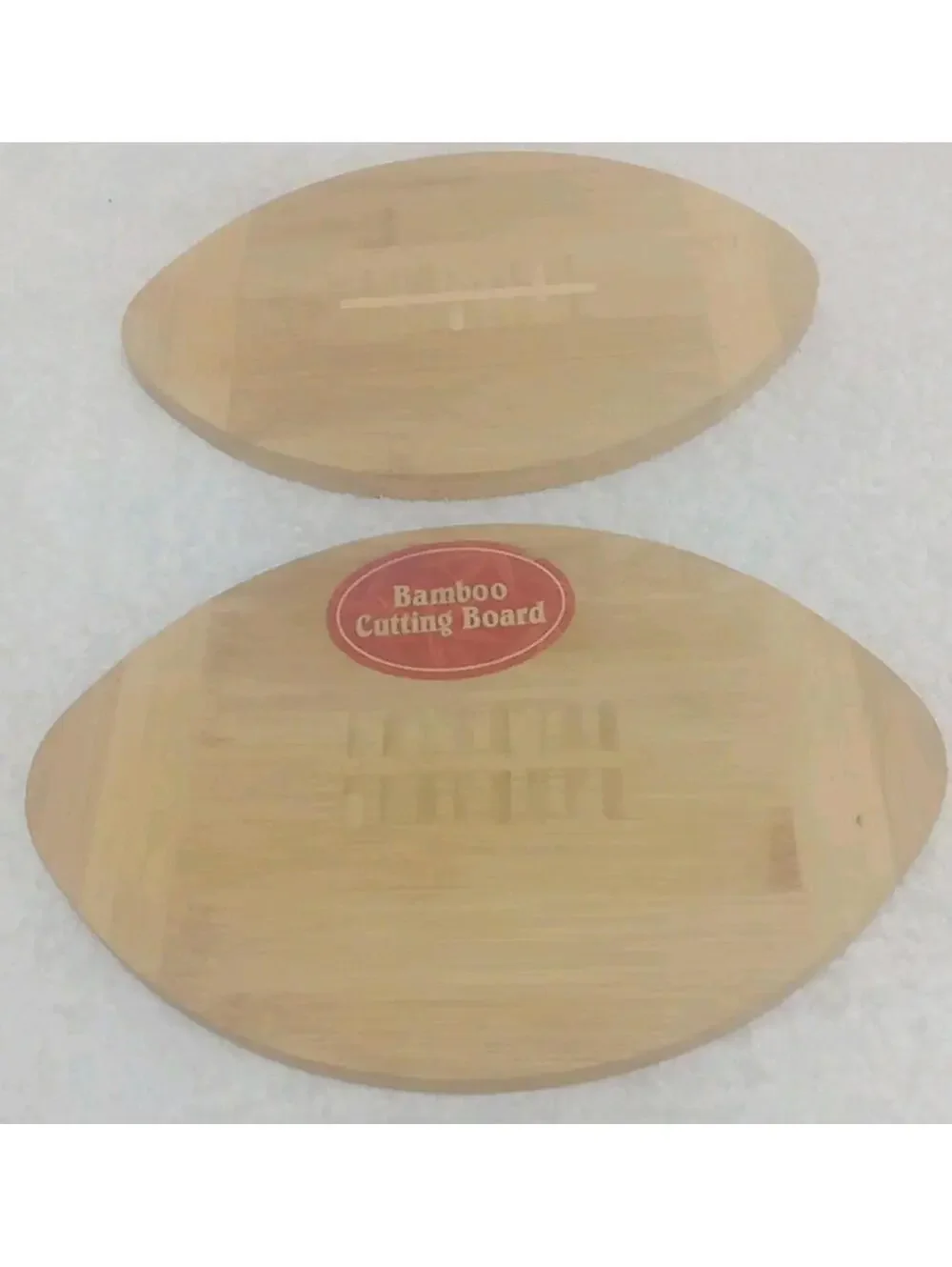 2 Football Bamboo Cutting Boards Game Day Cheese/Snack Board 9.5” X 6.25”